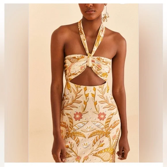 COPY - farm rio jungle chic sand dress size medium - Picture 4 of 5